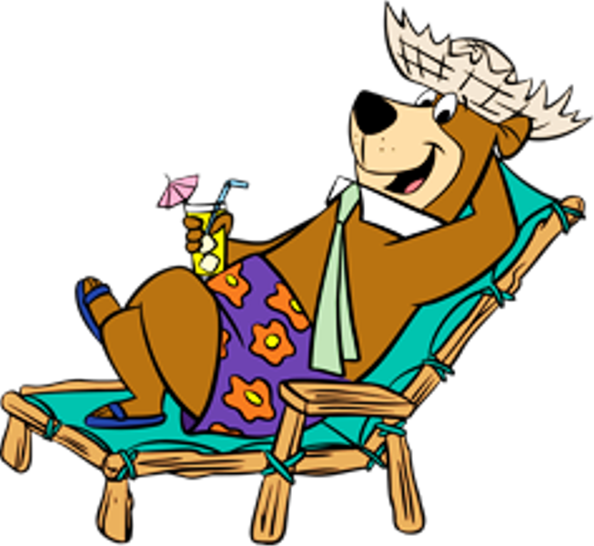Yogi Sitting On Chair - Yogi Bear And Boo Boo (life Size Stand Up) (653x600)