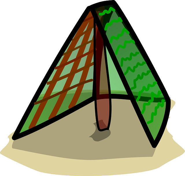 Tent Building, House, Home, Green, Simple, Tent - Clip Art Den (640x608)