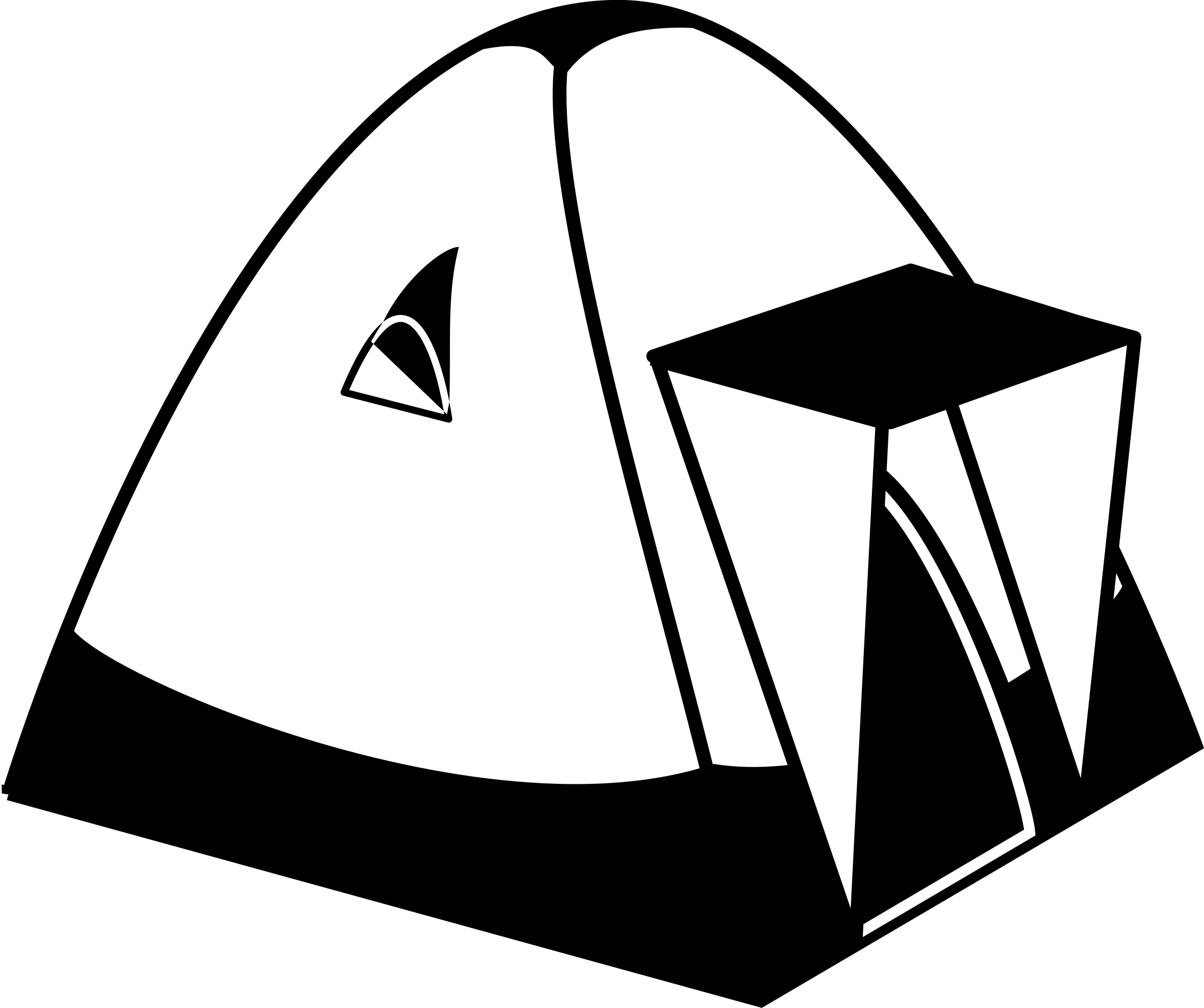 Camping Tent Clipart - Tents Black And White (2400x2010)