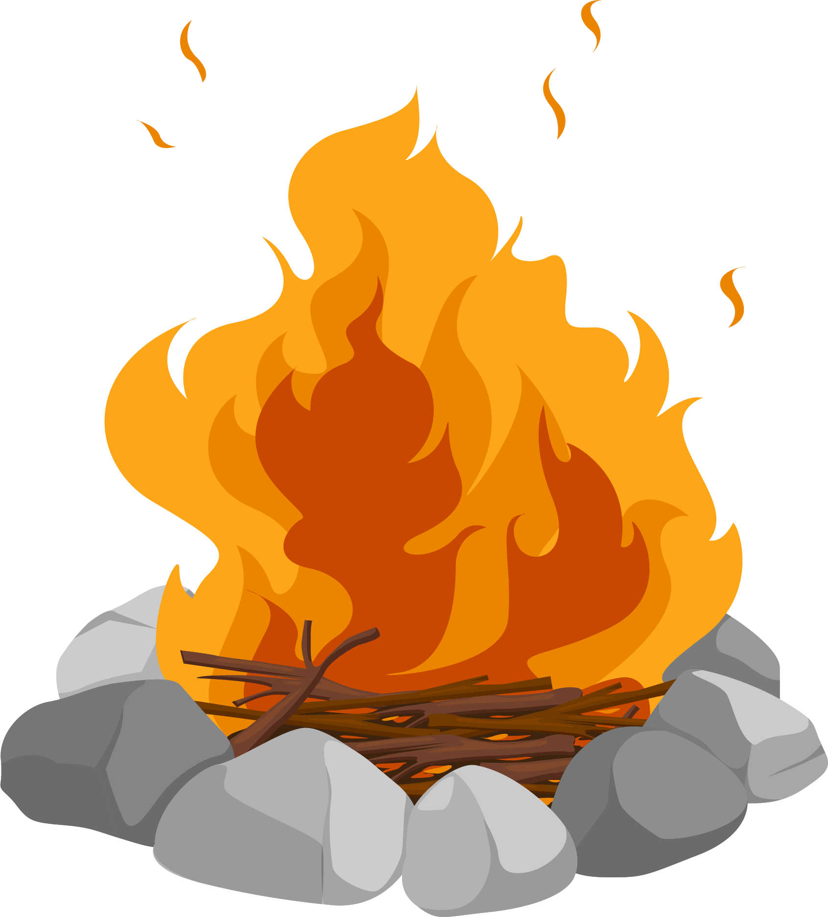 Campfire Cartoon Bonfire Clip Art - Black Survival Bracelet Outdoor Paracord Flint Fire (1691x1873)