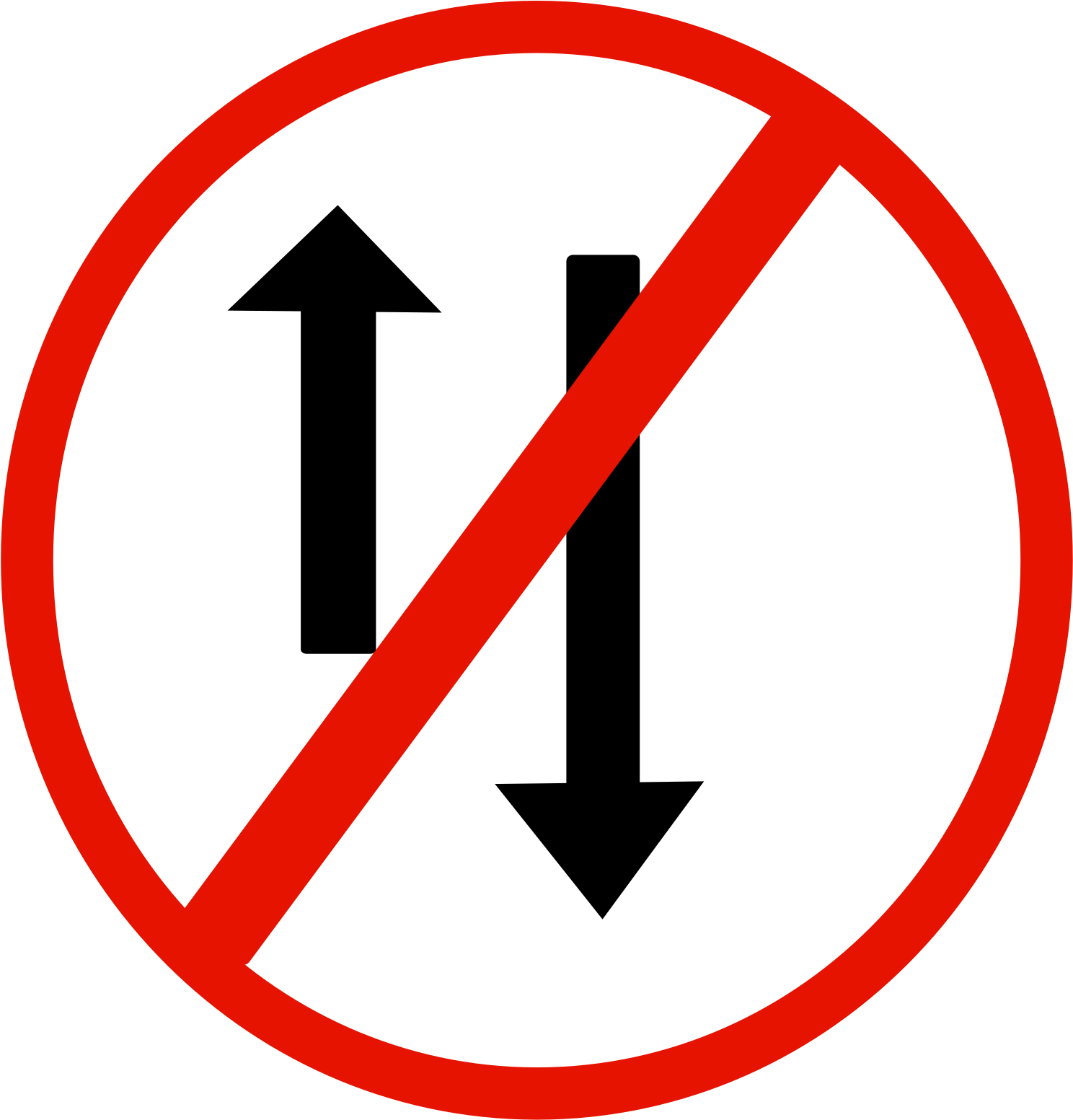 Way Clipart Road Sign - No Two Way Sign (1697x2400)
