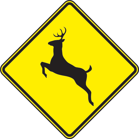 Deer Crossing Sign - Deer Crossing Sign (466x466)