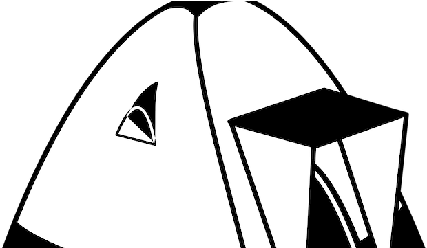 Camping Tent Black And White Cliparts - Tent Clipart Black And White (640x360)