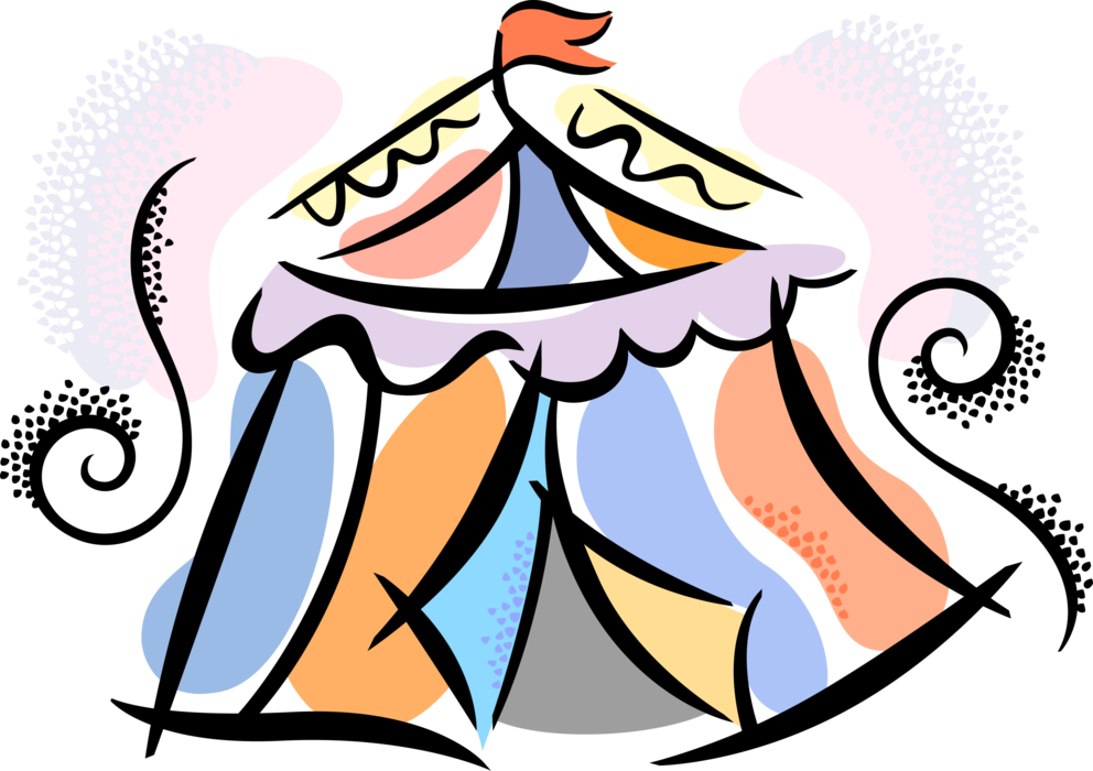 Vector Illustration Of Big Top Circus Carnival Tent - School Fete (992x700)