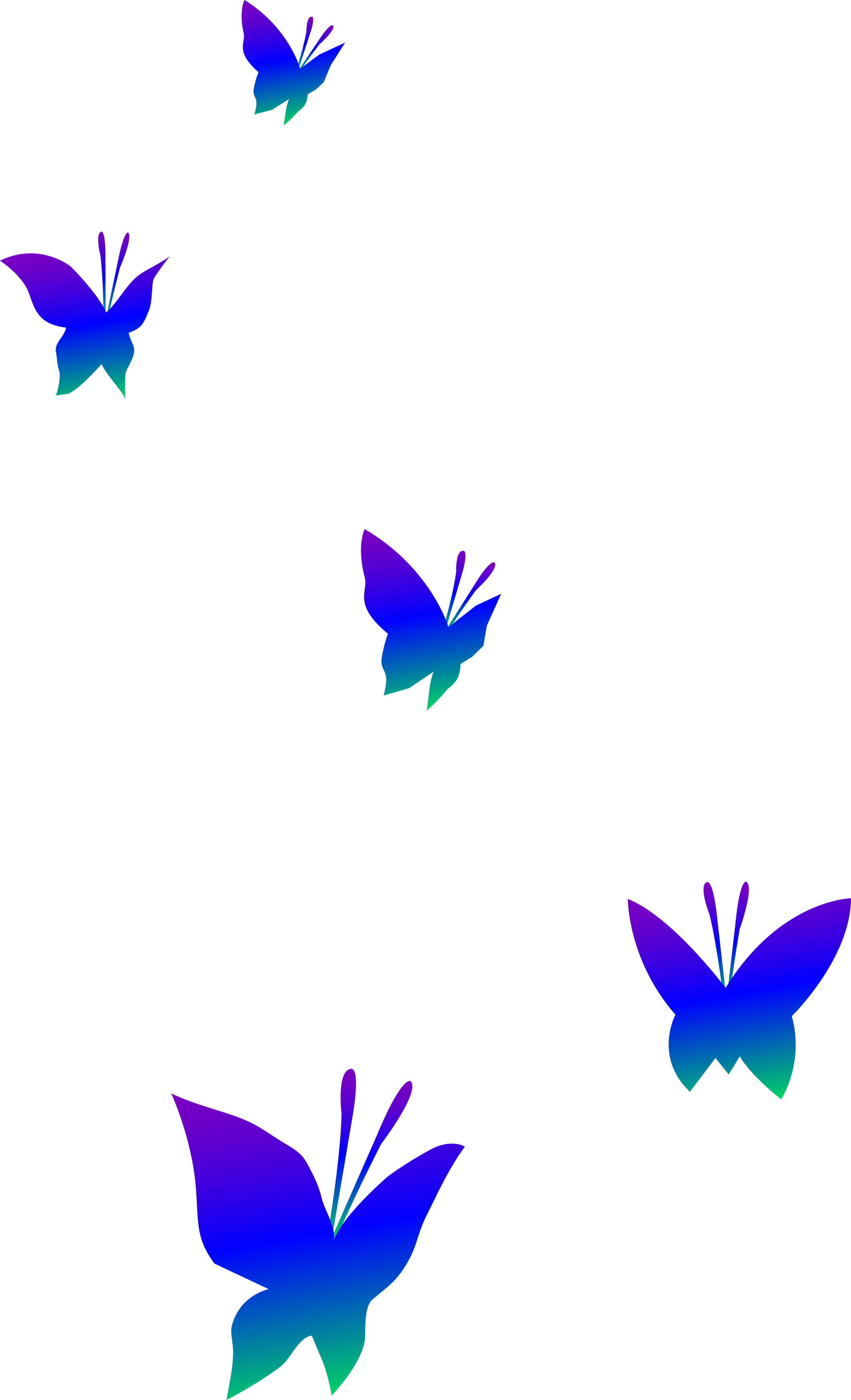 Purple Blue And Green Butterflies - Butterflies Flying Clip Art (2128x3500)