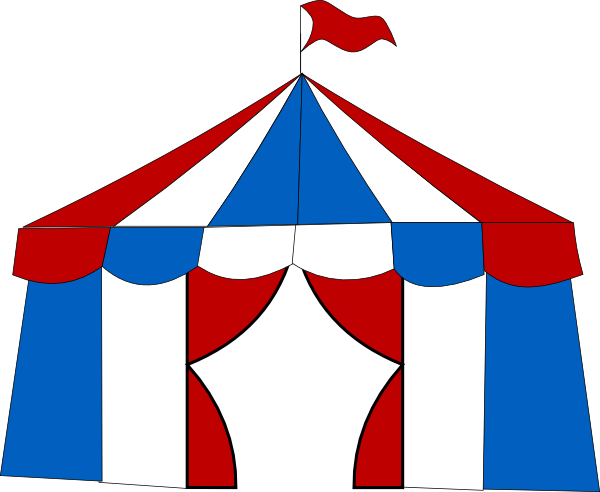 Red & Blue Circus Tent Clip Art At Clker - Clip Art (600x492)