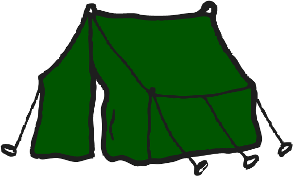 Tent Clipart Green - Cartoon Tent Green (624x388)