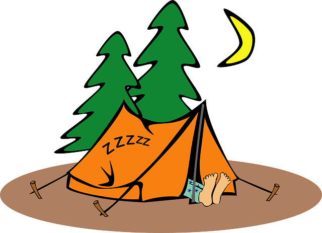 Camping Humor Tent Humorous Sleeping Loner - Camping Clipart (640x463)