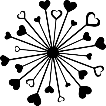Smuggler - Clipart - Camper - Clipart - Black And White Hearts (350x349)