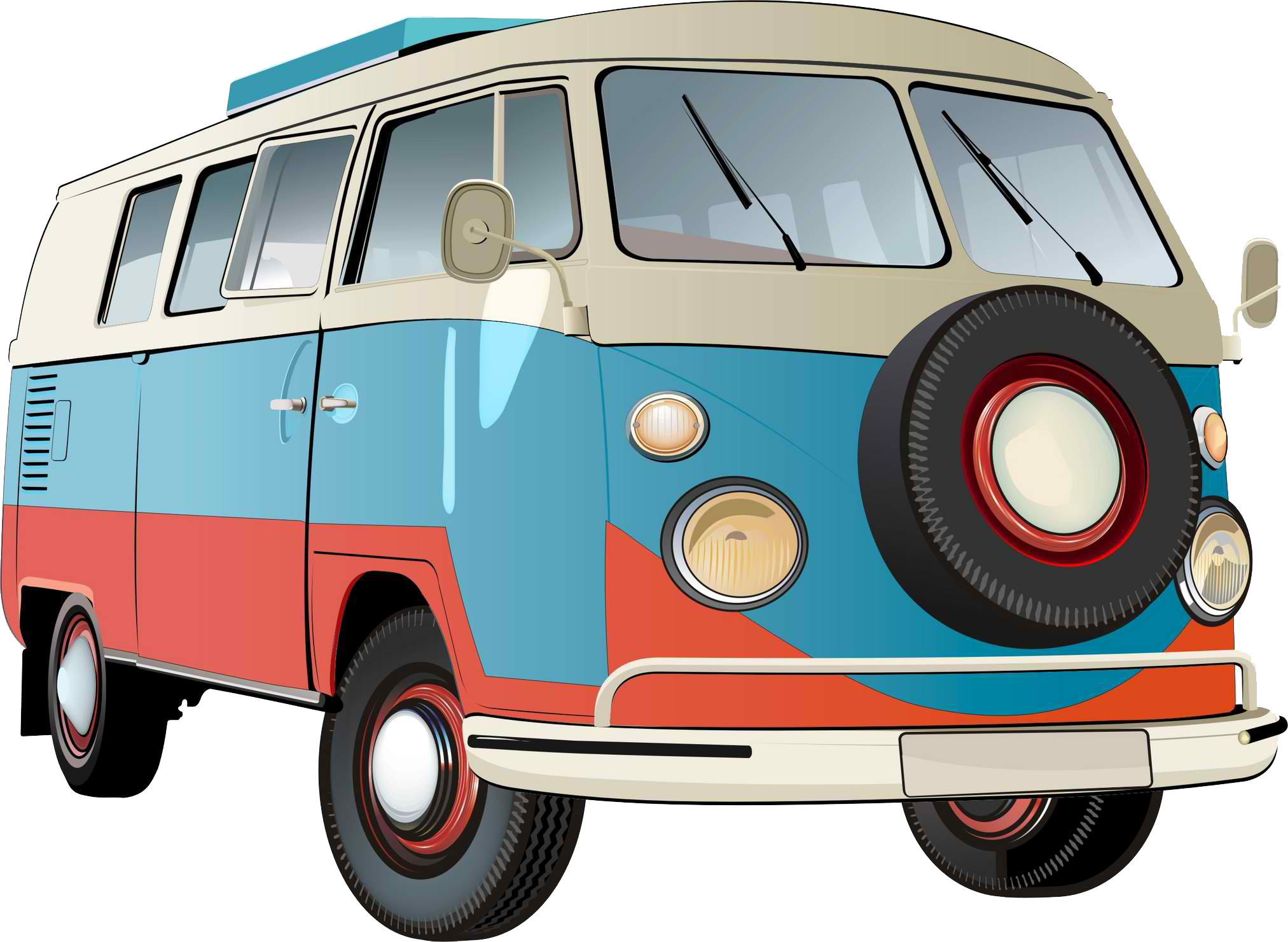 Camper Clipart Kombi - Vw Kombi Png (2025x1480)