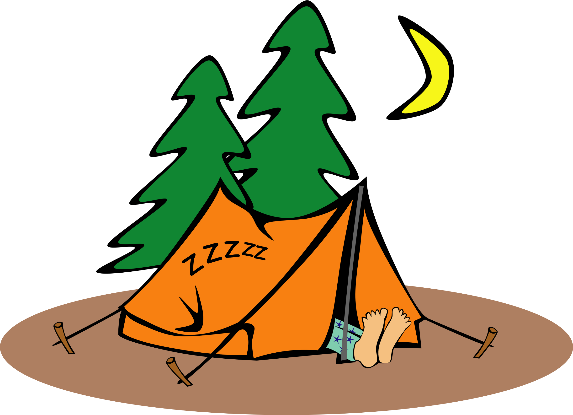 In A Tent - Camping Clipart.