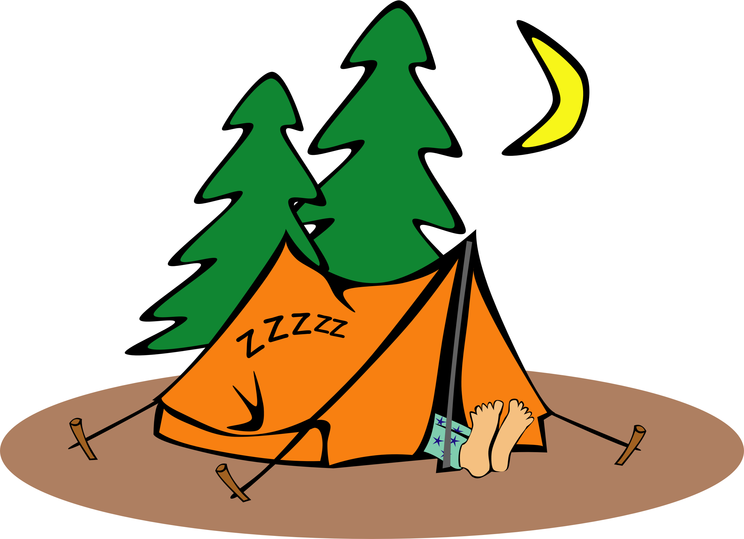 In A Tent - Camping Clipart (2400x1737)