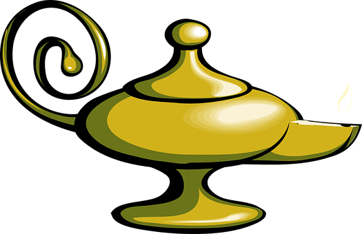 Lamp Magic Wish Oriental Fairy Arabion Ala - Magic Lamp (525x340)
