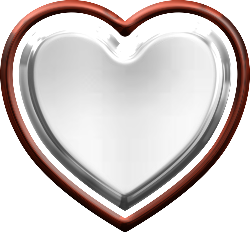 8 October - Silver And Red Hearts Png (861x800)
