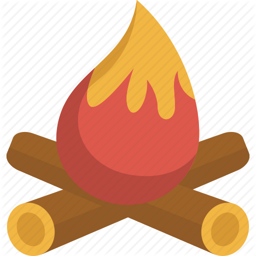 Camp Fire Clipart Warmth - Wood Fire Icon Free (512x512)