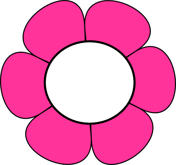 Pink Flower Clipart Hippie - White (600x561)