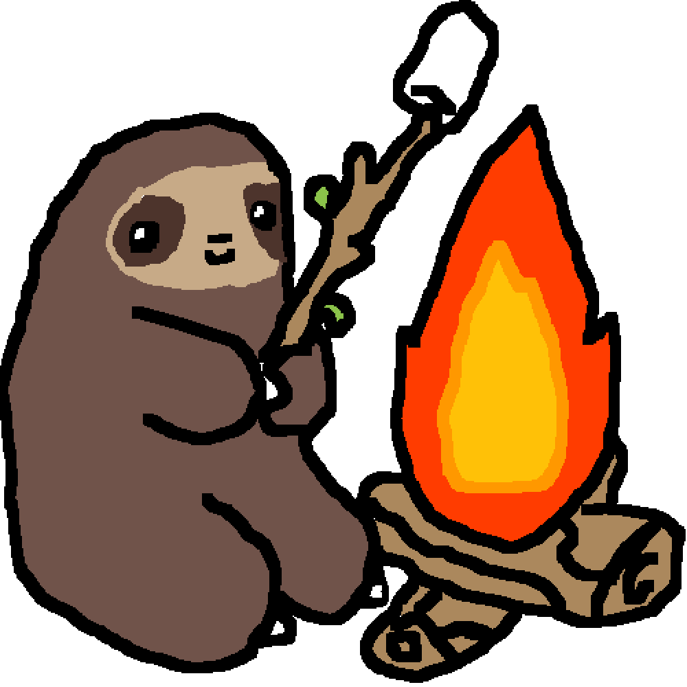 Sloth Sitting At A Campfire - Ice Cream (1000x1000)