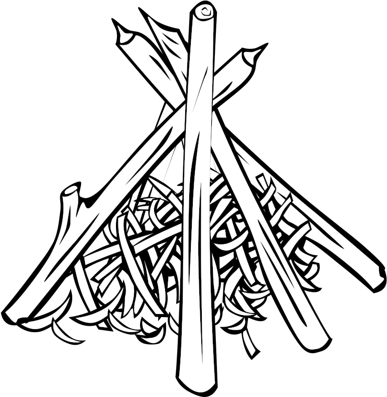 Crane Clip Art Download - Bonfire Black And White (958x945)