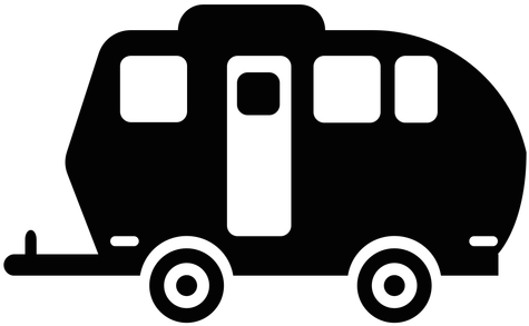 Travel Trailer Flat Icon Transparent Png - Motorhome Silhouette (512x512)