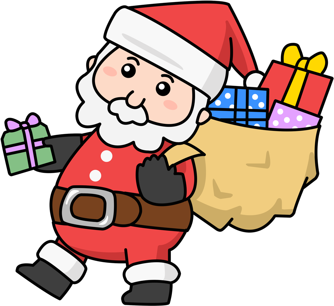 Santa - Cute Christmas Cartoon Santa (1200x1229)