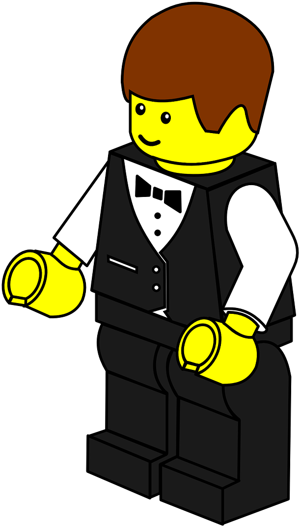 Lego Town Waiter - Lego Men Clip Art (726x1280)