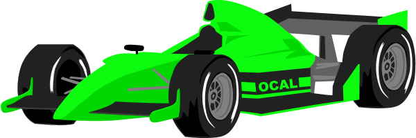 Race Car Formula One Car Vector Clip Art Image - Green Race Car Clipart (600x200)