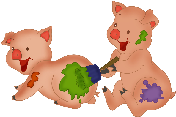 Farm Animals Clipart Piggy - Cute Pig Clipart Png (600x400)