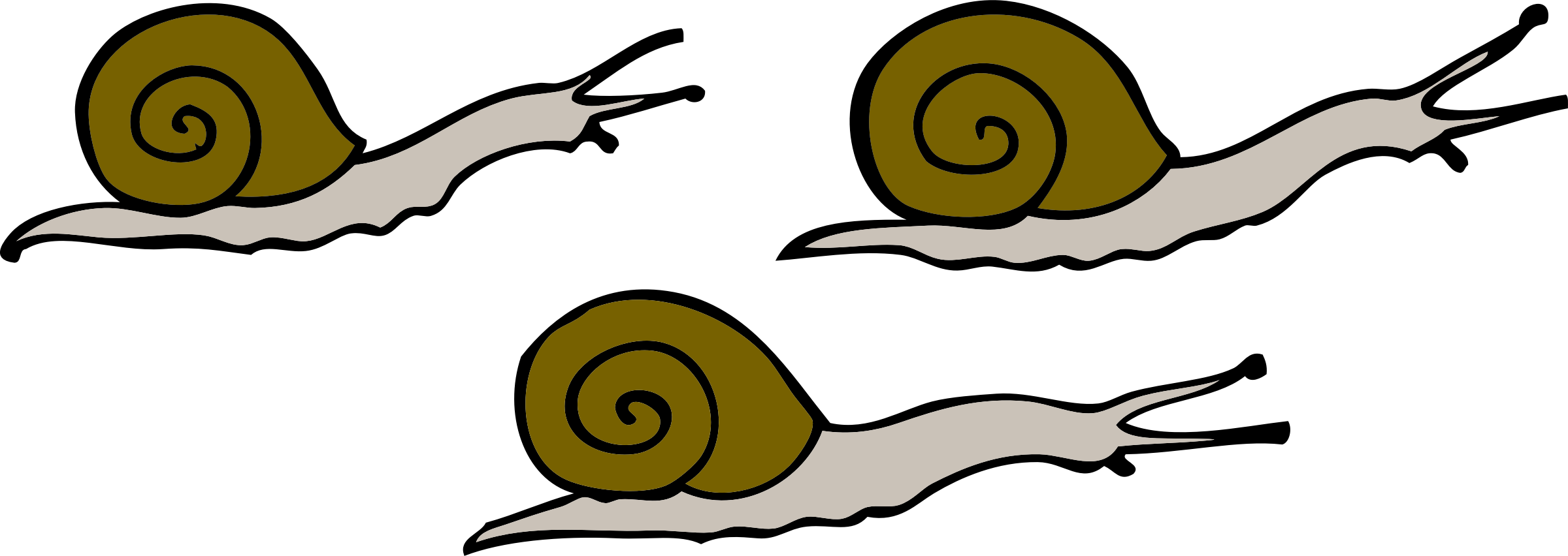 Free Vector Snails Clip Art - Snails Clipart (2400x852)