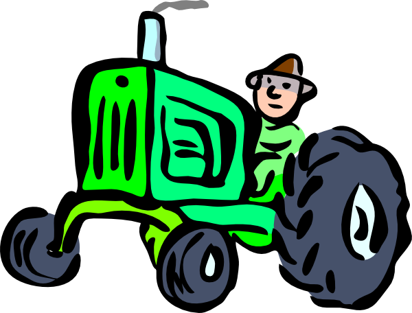 Tractor Clip Art - Farmer Clipart (600x456)