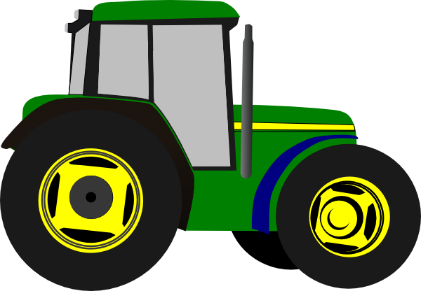 Green Tractor Clip Art At Clker - Tractor Cartoon (600x416)