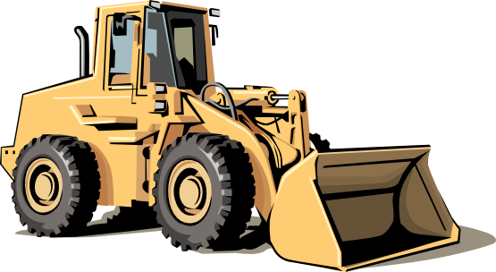 Heavy Equipment Clip Art Black And White - Bulldozer Clipart (555x304)