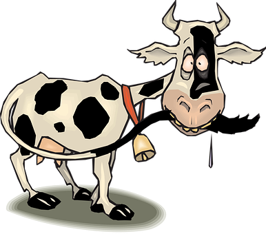 Cow Black White Farm Animal Dairy Cattle D - Animated Cow (386x340)