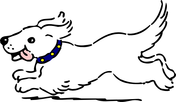 Happy White Dog Clip Art - Dog Clip Art (600x350)