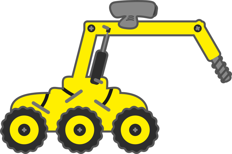 Free Heavy Equipment Driller Clip 51kb - Robot Car Clipart (800x533)