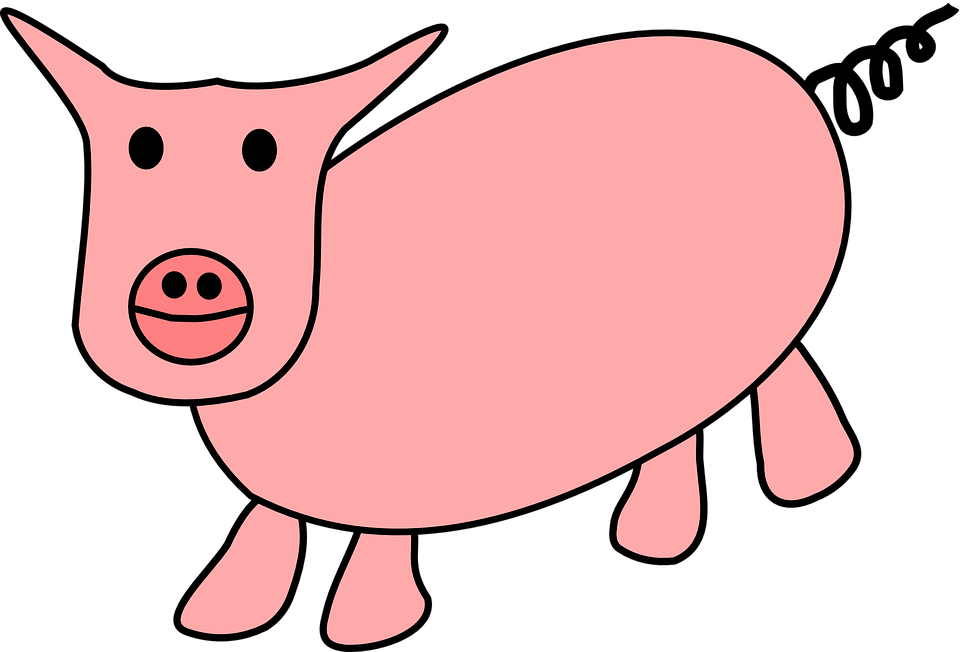 Pig Cartoon Clip Art - Cochon Clip Art (960x652)