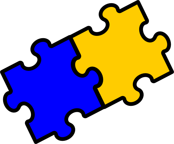 Puzzle Clipart Peices - Two Puzzle Pieces Clipart (600x498)