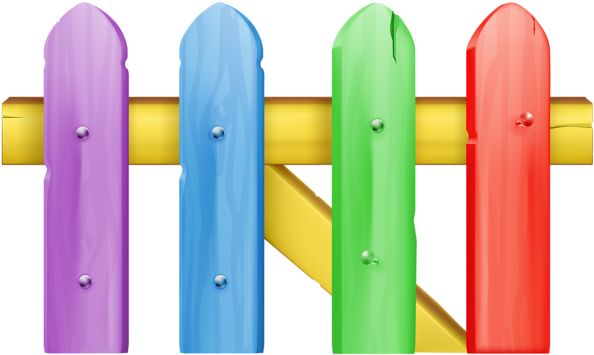 Colorful Fence Transparent Clip Art Image - Colorful Fence Clipart Png (850x508)