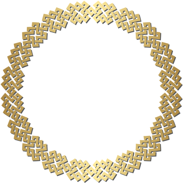 Golden Round Border Frame Transparent Png Clip Art - Golden Round Border Png (600x598)