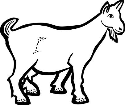 Goat Animal Farm Animal Goat Goat Goat Goa - Black And White Clipart Goat (405x340)