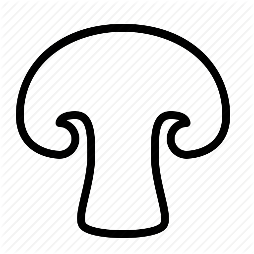 Sliced Mushroom Clipart - Black And White Mushroom Slice (512x512)