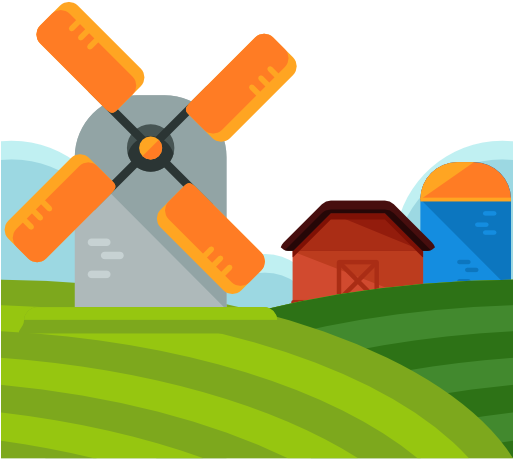 Farm Free Icon - กังหัน ลม การ์ตูน Png (512x512)