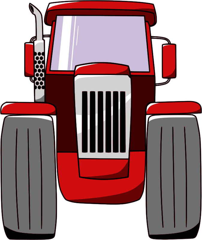 Clipart Tractor - Cartoon Tractor Front View (674x800)