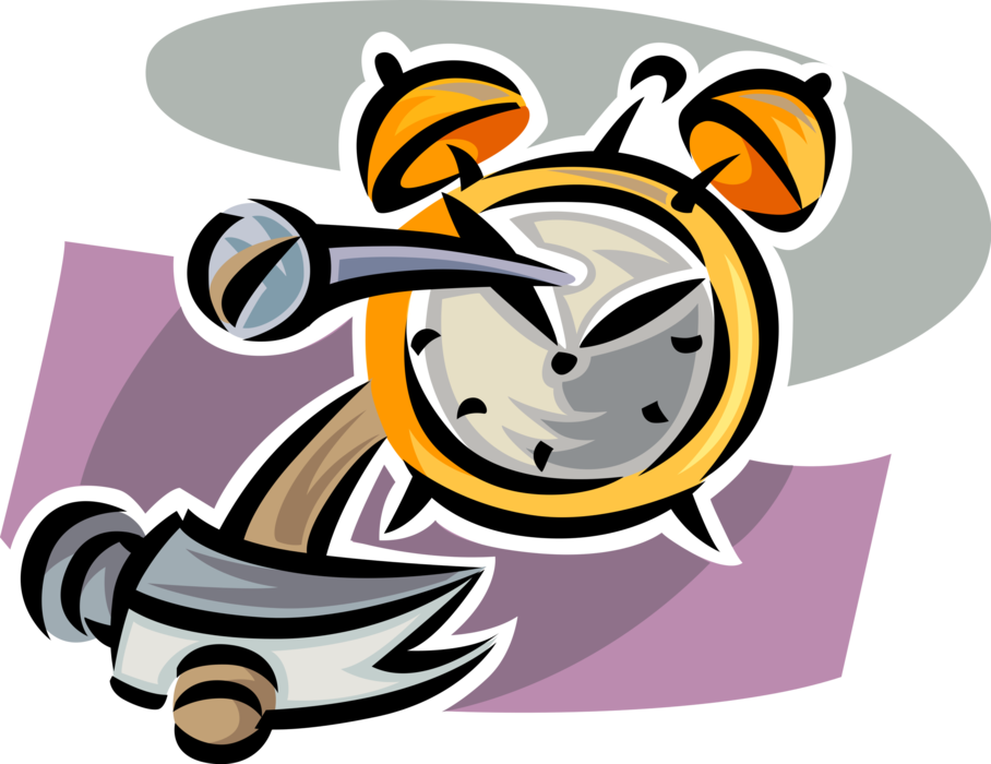 Vector Illustration Of Alarm Clocks Display Time And - Vector Illustration Of Alarm Clocks Display Time And (908x700)