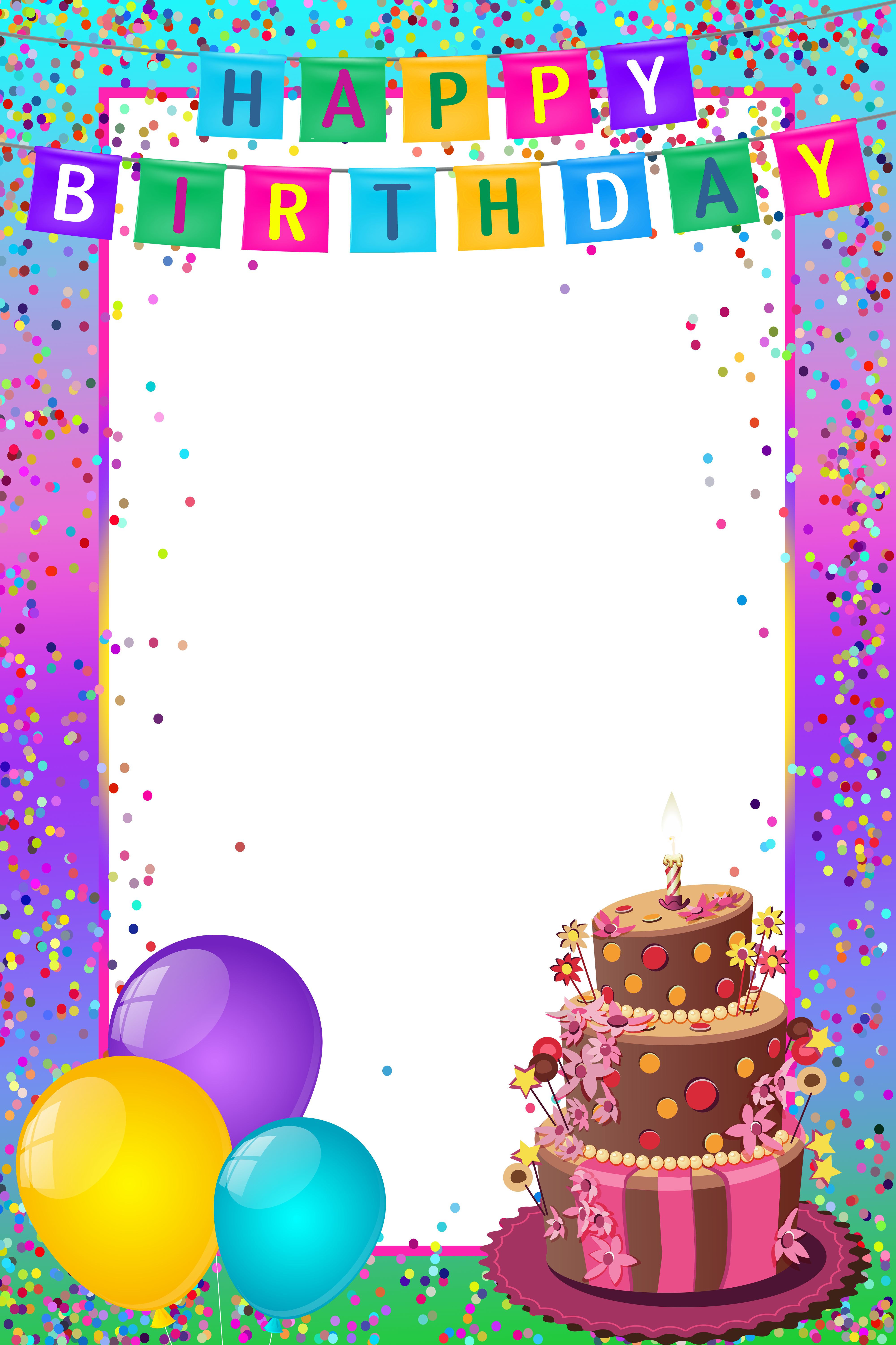 Happy Birthday Png Transparent Multicolor Frame - Happy Birthday Png Transparent Multicolor Frame (4000x6000)