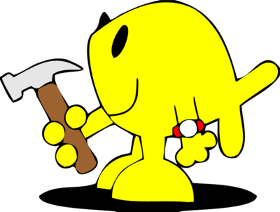 Hammer In Hand Clipart - Cartoon (400x302)
