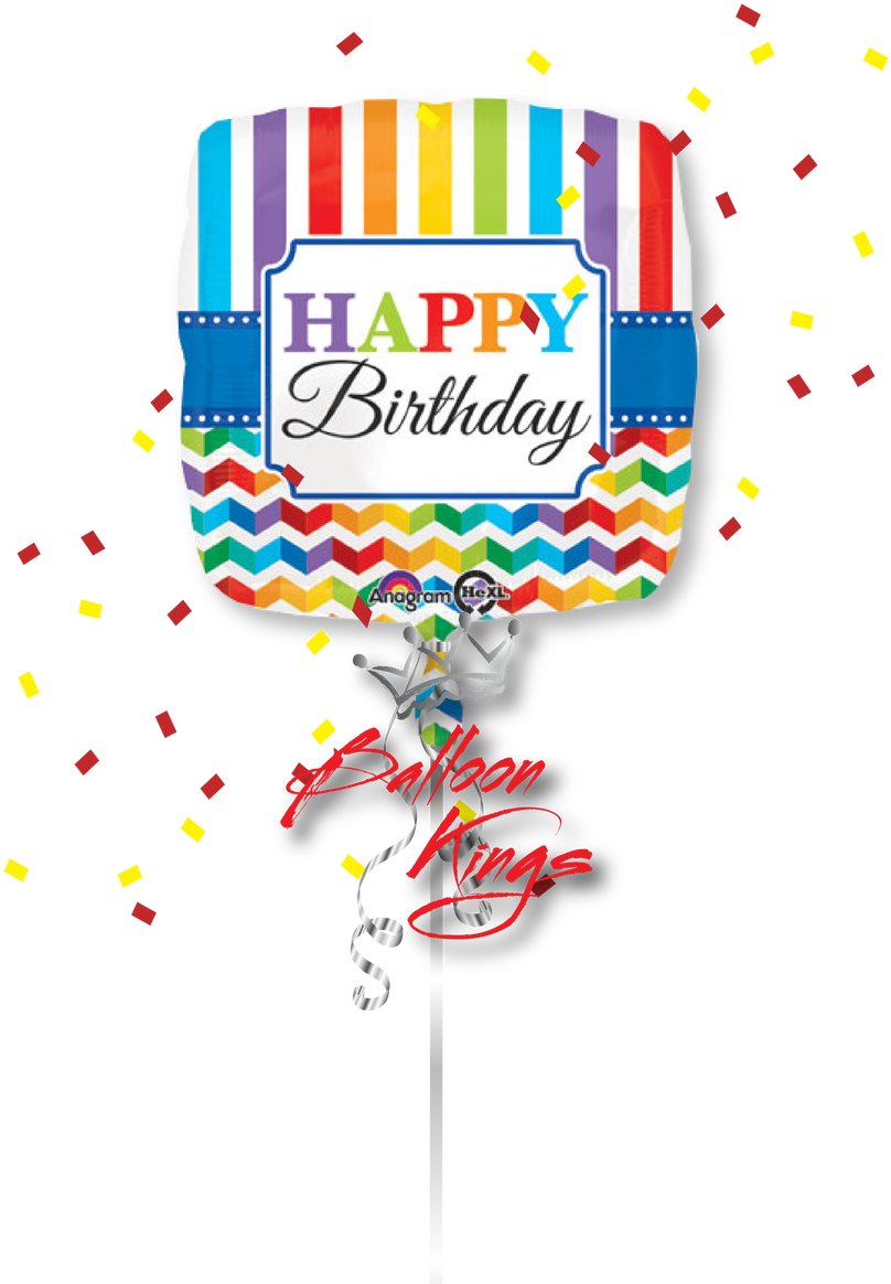 Happy Birthday Stripe And Chevron - 18" Happy Birthday Bright Stripe & Chevron Standard (1071x1280)