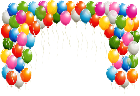 Transparent Balloons Arch Clipart Image - Balloon Arch Clip Art (600x410)