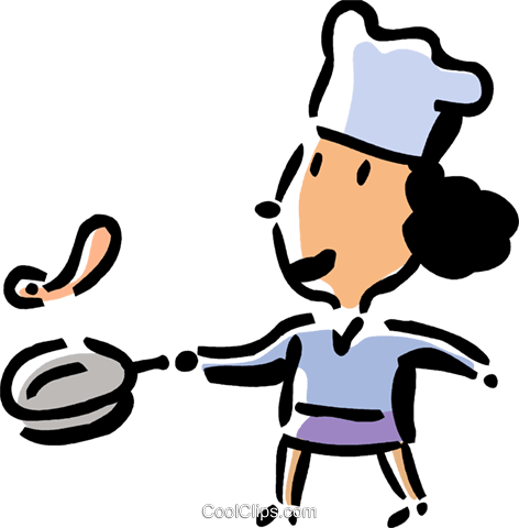 Chef Flipping An Omelet Royalty Free Vector Clip Art - Chef Flipping An Omelet Royalty Free Vector Clip Art (472x480)