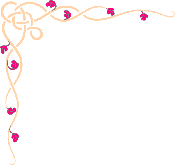Scroll Wedding Svg Clip Arts 600 X 565 Px - Pink And Blue Border (600x565)