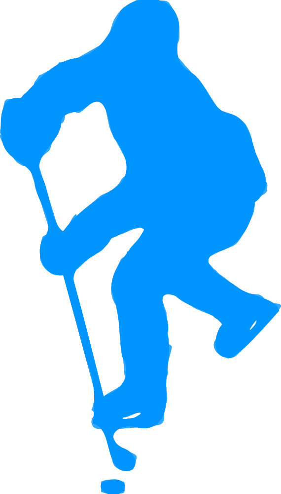 Silhouette Hockey - Ice Hockey Player Silhouette Png (570x1000)